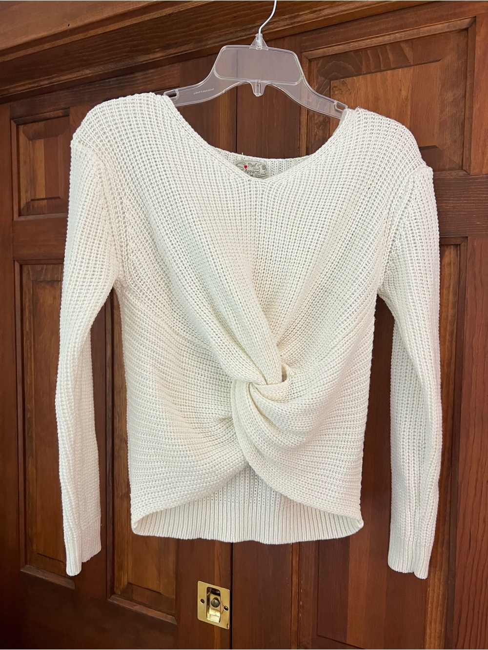 Poof ivory twist waist pullover sweater ❤️